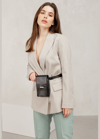 Вертикальная женская кожаная сумка Mini черная поясная/кроссбоди (A-026711) BlankNote (327874048)