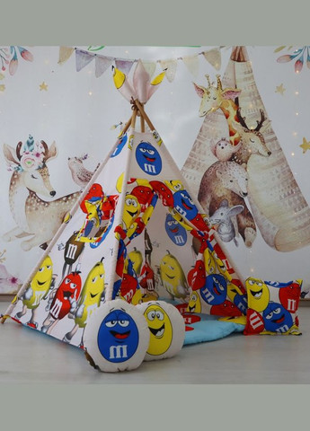 Вигвам палатка M&M's БОН БОН + 3 подушки! Полный комплект! No Brand (316257203)