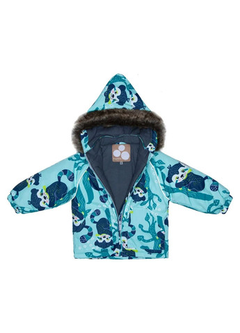 М'ятна дитячий зимовий комплект avery, куртка та напівкомбінезон, р.86, м'ятний з принтом/сірий () Huppa 41780030-93426-086