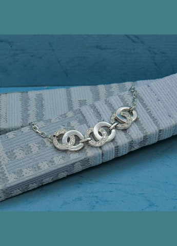 Серебряный браслет с фианитами "Переплетенные С" No Brand (350667169)