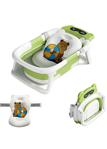 Складна дитяча ванночка для купання новонародженої дитини з термометром, зливом та подушкою Yu Xin (341724417)