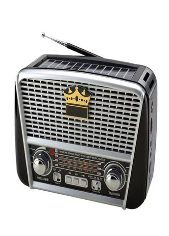 Радіоприймач портативний RX 455 радіо з ліхтарем на акумуляторі Сірий Golon (319205349)