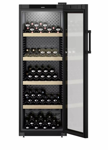 Холодильник для вина, 168.4x60х76.3, холод.отд.425л, зон - 1, бут-196, ST, дисплей, черный LIEBHERR