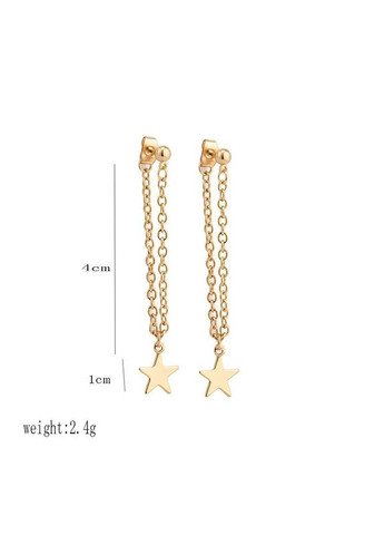 Женские серьги подвески звездочки, цвет золото, гвозди. No Brand (307929261)