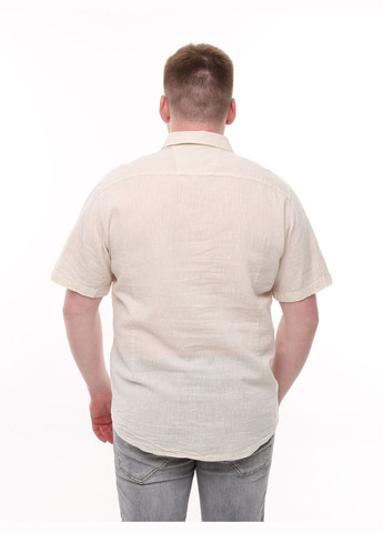 Светло-бежевая повседневный рубашка однотонная Jean Piere