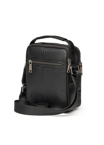 Сумка барсетка чоловіча з натуральної шкіри чорна гладка вертикальна чорна 6406В_r No Brand (369163275)