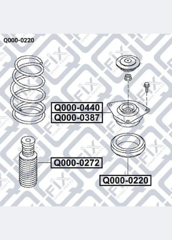 Опорный подшипник амортизатора Q000-0220 ALMERA, Альмера, NOTE, Ноте, MICRA, Микра, X-TRAIL, Икс-Треил, QASHQAI, Кашкай Q-FIX (341323453)