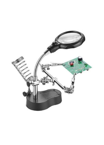 Тримач підставка третя рука для паяльника пайки з лупою LED лампою затискачами 27х10х6 см (476860-Prob) Unbranded (292111605)