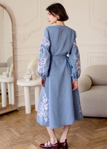 Светло-голубая платье Vyshyvanka узор украинская символика (331291009)