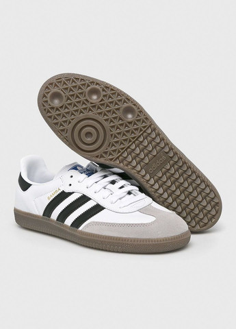 Белые всесезонные кроссовки samba og originals b75806 adidas
