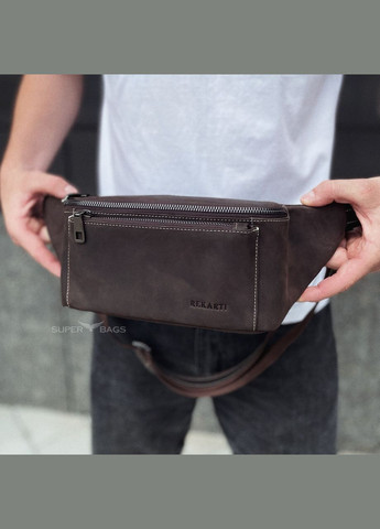 Коричнева сумка-бананка з шкіри крезі хорс CH-7371 Tiding Bag (359380752)