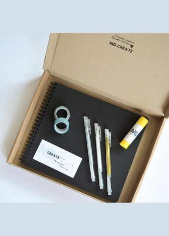 Набір DIY Преміум | Альбом з чорними листами + набір ручок, декоративний скотч, кутики | Фотоальбом з чорними сторінками WOW DIY (304419142)