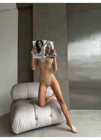 Женское боди с прозрачными вставками, микродайвинг, р. (ст. 181IR) No Brand (367837706)