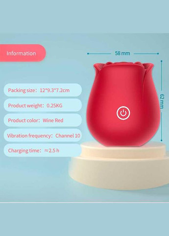 Клиторальный вакуумный вибратор Red Rose Красный - Вибраторы No Brand (370611773)