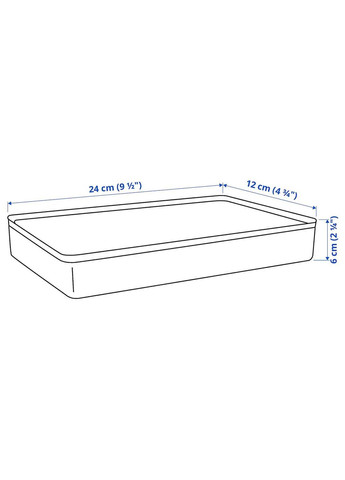 Коробка з кришкою ІКЕА HARVMATTA 12х24х6 см (70555299) IKEA (278408173)
