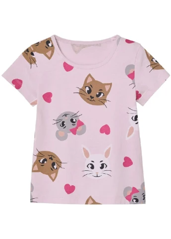 Розовая летняя хлопковая футболка (2 шт.) Kuniboo