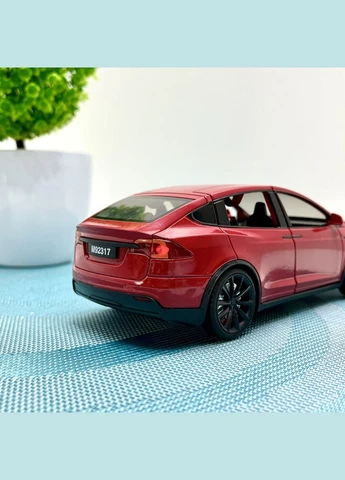 Машина Автосвіт Tesla Model X інерційна відчиняються двері капот багажник 17см Червона (AP-2004) No Brand (302673635)
