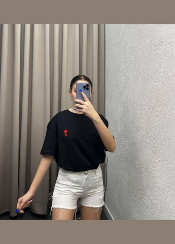 Футболка женская оверсайз с вышивкой сердечка из 100% хлопка. JUGO Simple № 316 - (299629727)