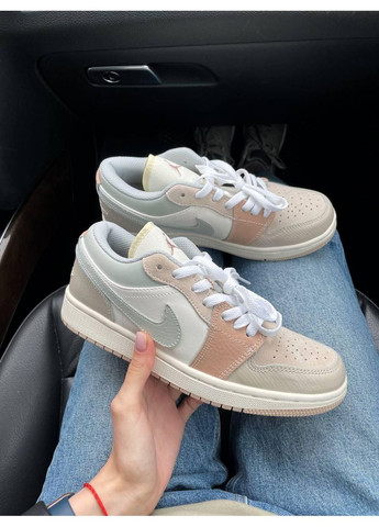 КРОССОВКИ ЖЕНСКИЕ NIKE AIR JORDAN 1 LOW BEIGE GREY НАЙК АИР ДЖОРДАН No Brand серые демисезоны (367172866)