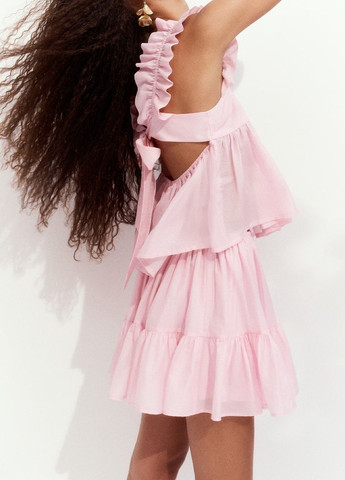 Светло-розовая кэжуал однотонная юбка H&M