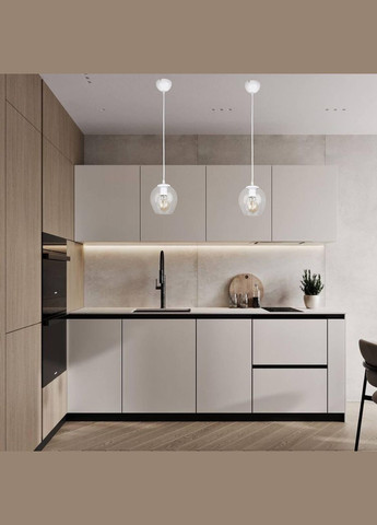 Підвіс молекула з прозорим плафоном (56-PR0231F-1 WH+CL) No Brand (370070216)