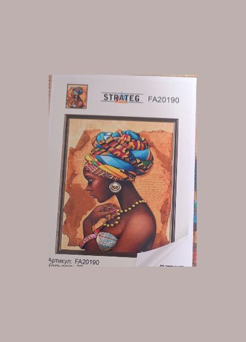 Алмазная вышивка на подрамнике Девушка из Африки 40х50 Алмазная мозаика круглыми стразами FA20190 Strateg (313402583)