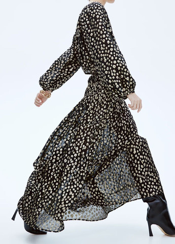 Черная кэжуал леопардовая юбка H&M