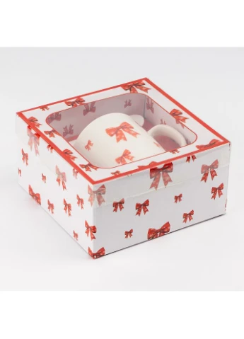 Чашка новорічна з ложкою Merry Christmas 180 мл 19250-012 No Brand (369719296)