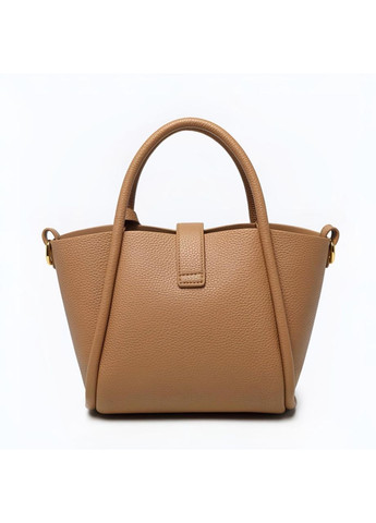 Жіноча сумка з плечовим ременем і двома ручками з внутрішніми кишенями світло-коричнева LR 2522 BNL No Brand (347018345)