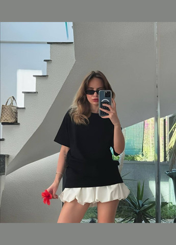 Молочная повседневная, кэжуал однотонная юбка баллон No Brand баллон