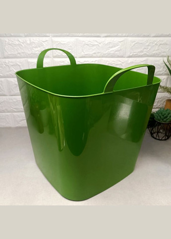 Мягкое квадратное универсальное ведро-корзина 22 л Зелёное Алеана (303212610)