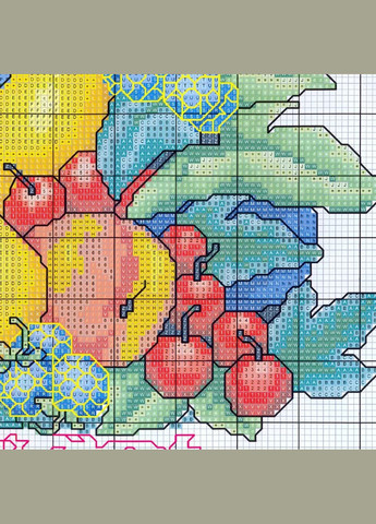 Набор для вышивания "Fruit basket (6)".AIDA 14CT, 42*32 см. БЕЗ нанесения на канву схемы Joy Sunday (313614575)
