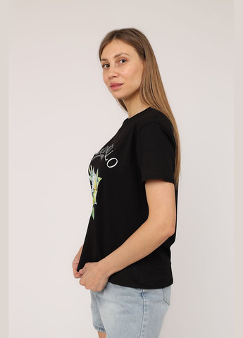Футболка с коротким рукавом женская цвет черный ЦБ-00275255 Carla Mara - (329728329)
