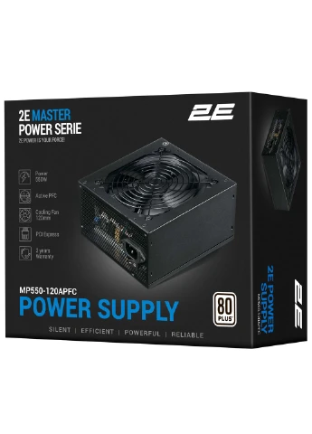 Блок питания Master Power (550W), >80%, 80+ White, 120мм, 1xMB 24pin(20+4), 1xCPU 8pin(4+4), 3xMolex, 5xSATA, 2xPCIe 8pin(6+2) 2E (387180057)