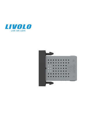 USB розетка 5V 2.1A, чорна, 10Вт, з блоком живлення, модуль 0.5 поста (VL-FCUA-1BP) Livolo (370972081)