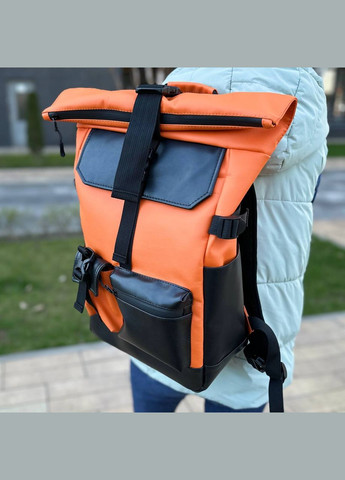 Помаранчевий рюкзак Роллтоп місткий повсякденний для подорожей Travel Roll 2.0 No Brand (290253830)