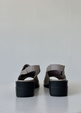 Кофейные босоножки женские с натуральной кожи на полную ногу Sherlock Soon