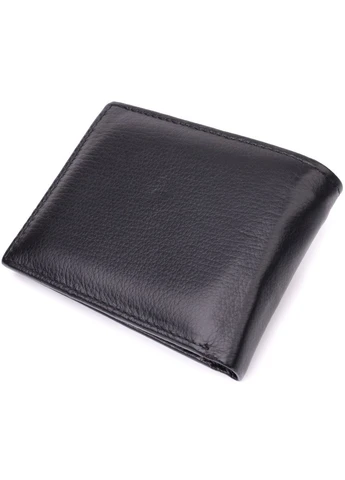 Чоловічий гаманець-затиск з натуральної шкіри ST Leather Чорний Верховинка 22460 (398251784)