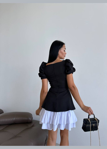 Чорно-білий коктейльна, вечірня жіноча сукня двійка з корсетом MonCher