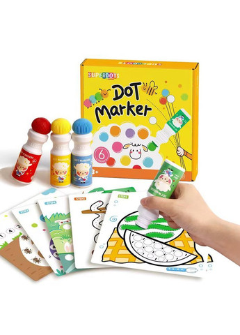 Набір для малювання Крапковий живопис 6 кольорів + 12 художніх листів в наборі SuperDots (372156806)