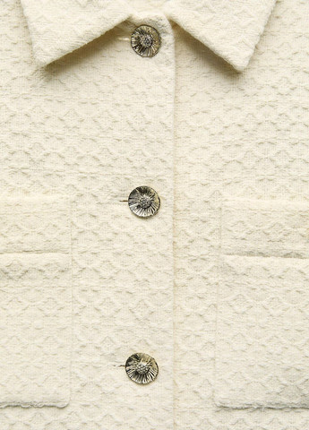 Молочный женский жакет Zara с абстрактным узором - демисезонный