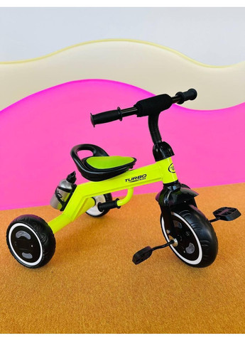 Триколісний велосипед зі світними колесами, дитячий велосипед 3-колісний зі спинкою Turbo Trike (371646631)