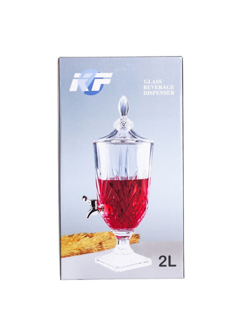 Лимонадница с краном на ножке стеклянная для напитков 2 л 46 см. HP-19-15 Yiwu (367842987)