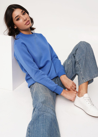 Синій світшот Daria Karpiuk однотонний без декору (256030000)