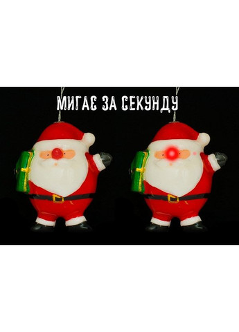 Декоративный шар LED 11 см Санта House of Seasons светящееся украшение для елки и интерьера праздничный декор ProDobro (367266143)