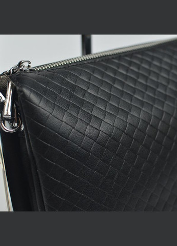 Черная женская классическая сумка клатч на молнии на три отделения через плечо No Brand (279830276)