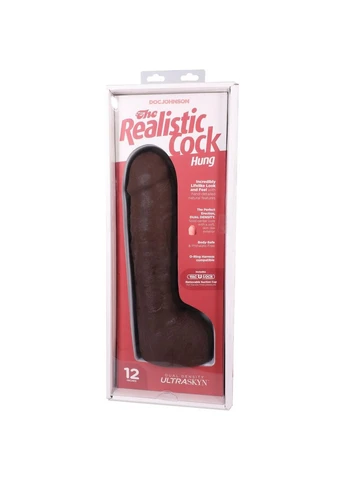 Фалоімітатор The Realistic Cock ULTRASKYN - 12 Inch Hung with Balls Chocolate Doc Johnson (400433869)