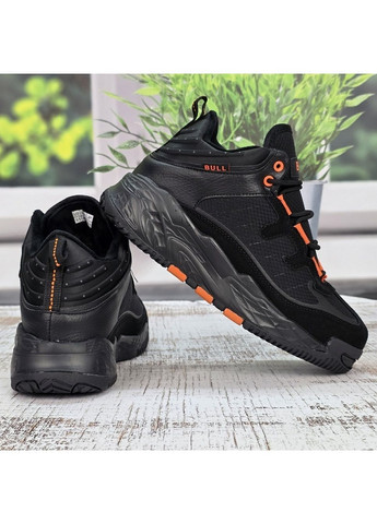 Черные зимние кроссовки мужские зимние черные на меху BULL