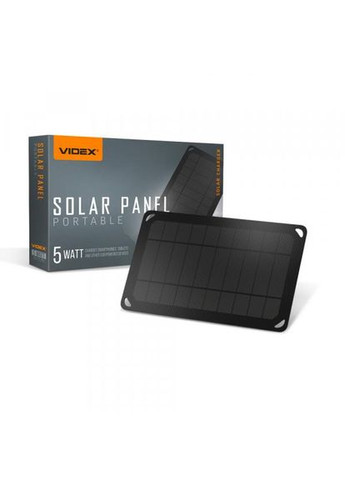 Портативна сонячна панель VSO-F505U 5 Вт 0.91 A IP68 Чорна (27366) Videx (284106874)