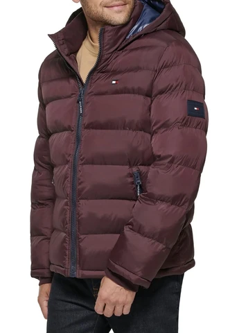 Темно-бордовий демісезонний Пуховик Tommy Hilfiger